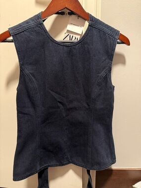 Zara Denim backless Top
